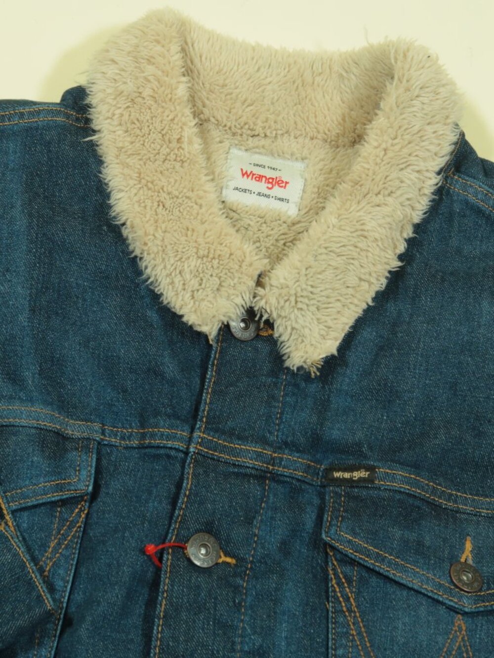 Wrangler 75th Anniversary Sherpa Denim Jacket Mens 2XL Vintage Style Retro
